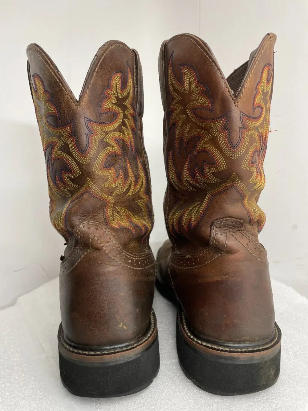 Justin Driller Leather Steel Toe Waterproof Work Western Boots Men's 11.5 D